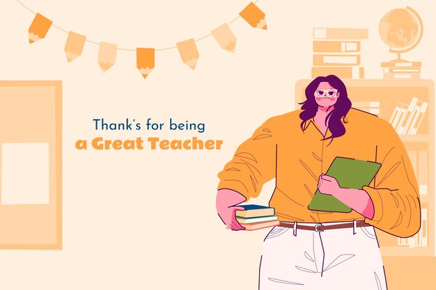 Vector flat national teacher appreciation day background