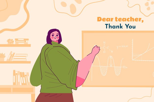 Vector flat national teacher appreciation day background