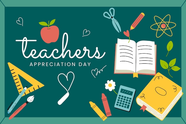 Vector flat national teacher appreciation day background