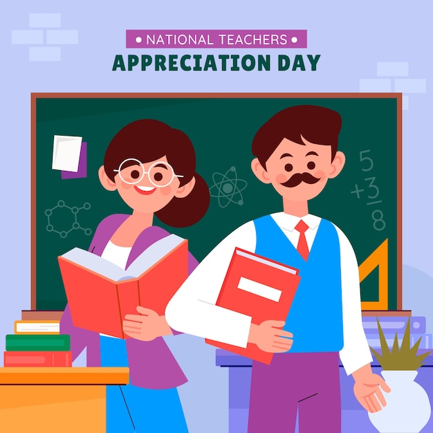Vettore illustrazione della giornata nazionale di apprezzamento degli insegnanti