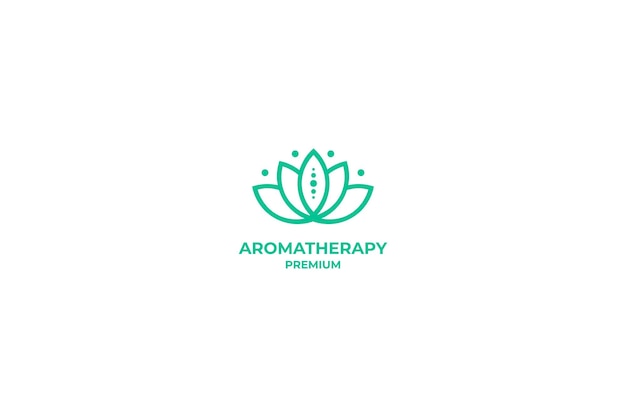 Illustrazione del modello vettoriale del design del logo dell'aromaterapia naturale piatta