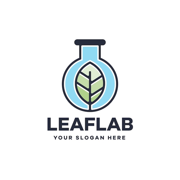 Flat natural lab logo template