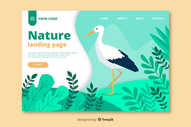 Flat nature landing page template