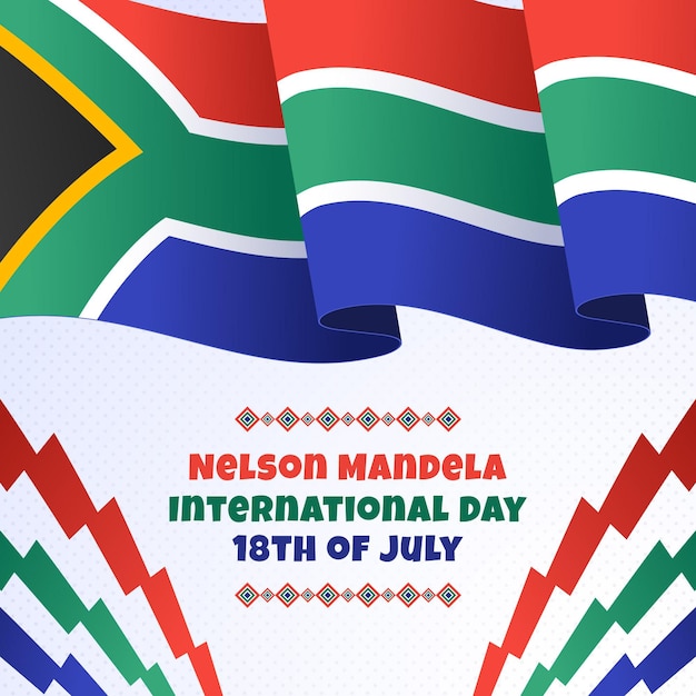 Vector flat nelson mandela international day illustration