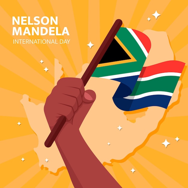 Vector flat nelson mandela international day illustration