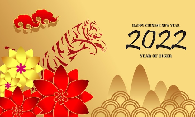 Flat new year 2022 greeting card template