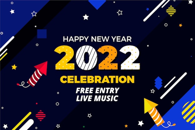 Vector flat new year background