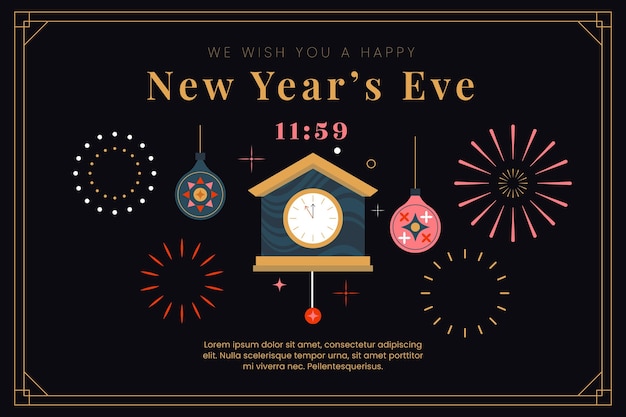flat new year background