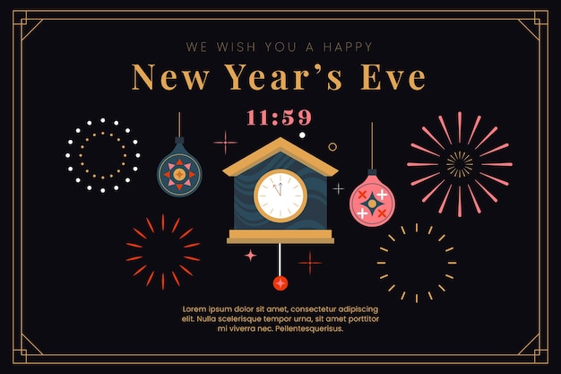 Vector flat new year background