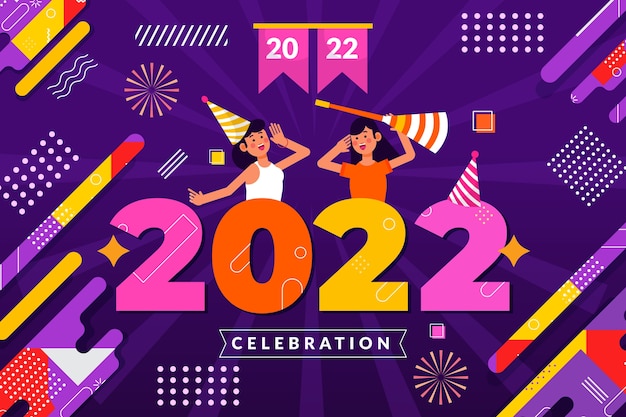 Vector flat new year background