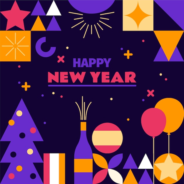 Flat new year illustration