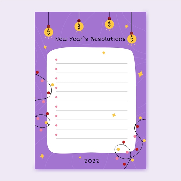 Vector flat new year's resolutions illustration