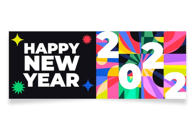 Vector flat new year social media cover template