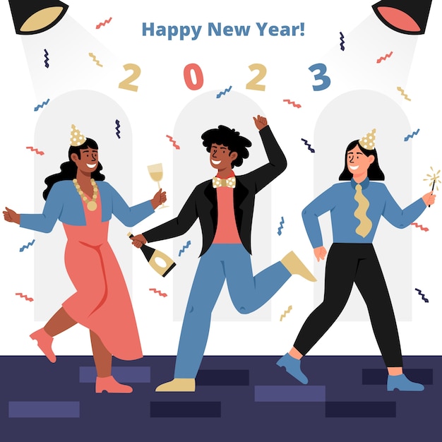 Vector flat new years eve illustration