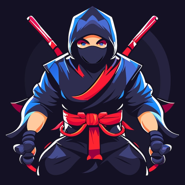 Flat ninja icon set for stock