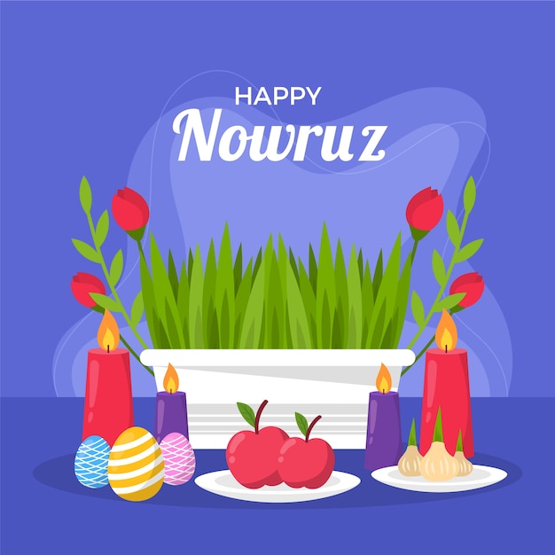 Vector flat nowruz illustration