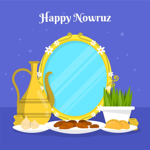 Vector flat nowruz illustration