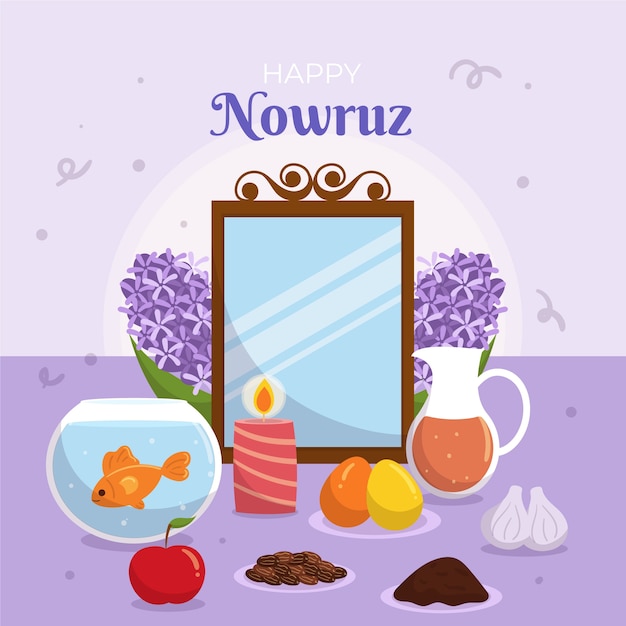 Vector flat nowruz illustration