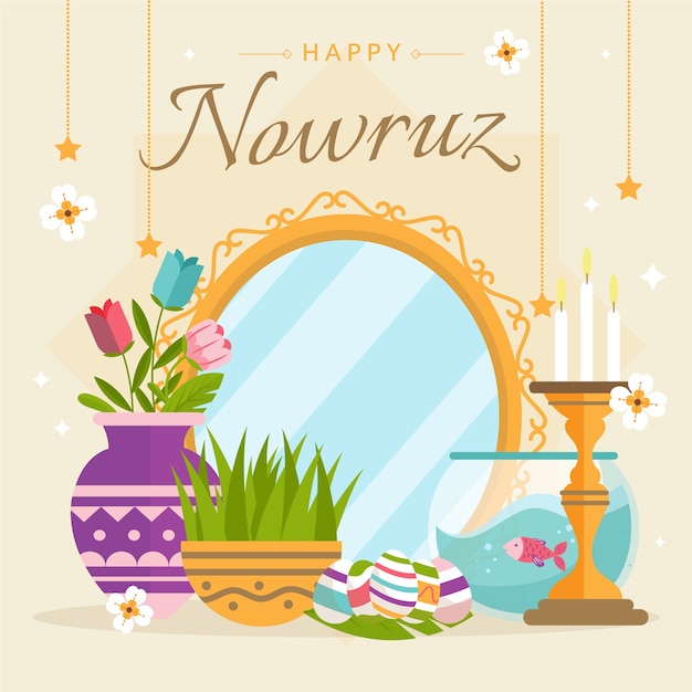 Vector flat nowruz illustration