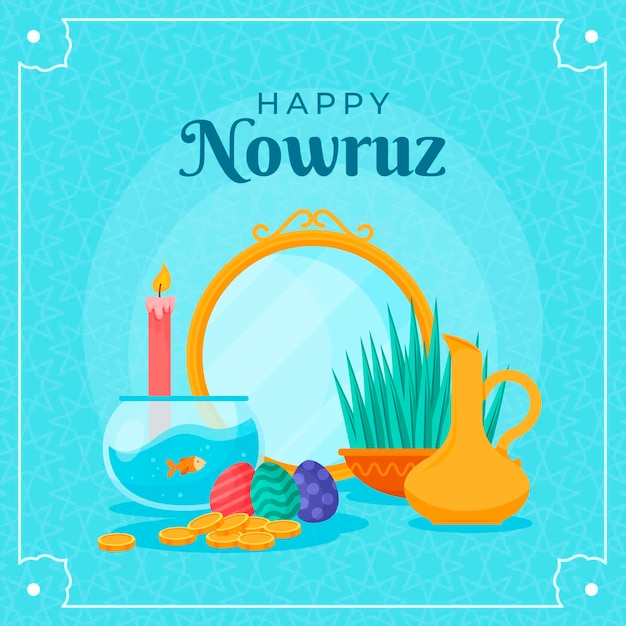 Flat nowruz illustration