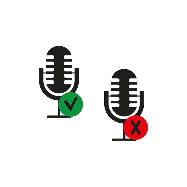 Flat on off microphone Speaker icon Vector illustration stock image