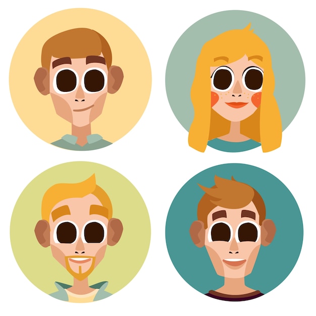 flat office people icons mannen en een vrouw