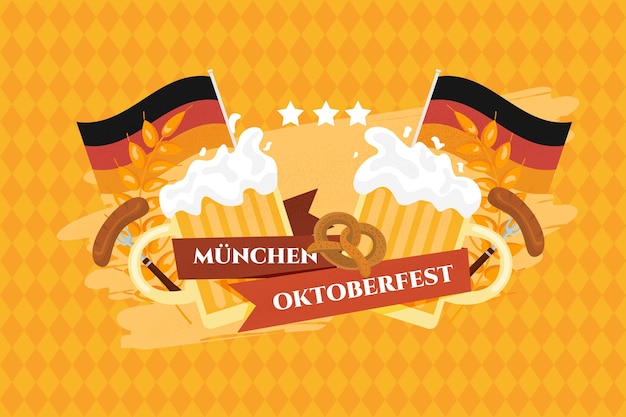 Flat oktoberfest background