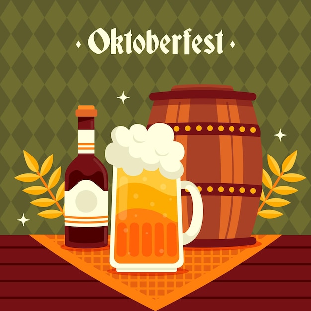 Flat oktoberfest illustration