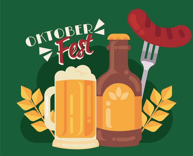 Vector flat oktoberfest illustration