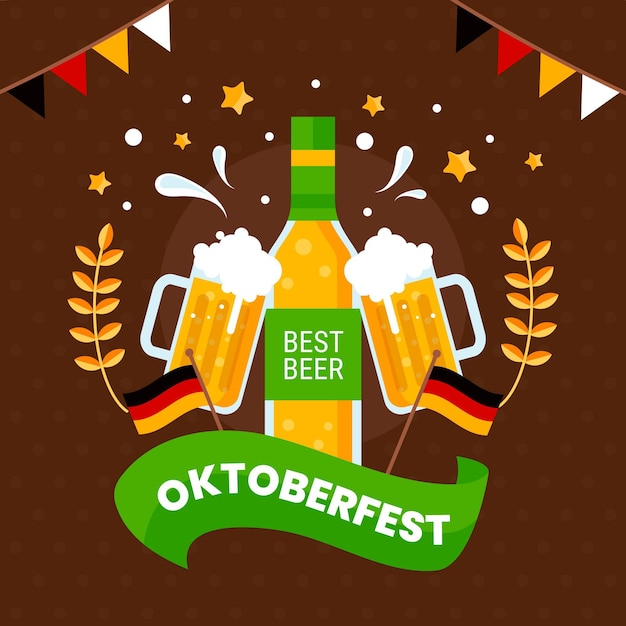 Flat oktoberfest illustration