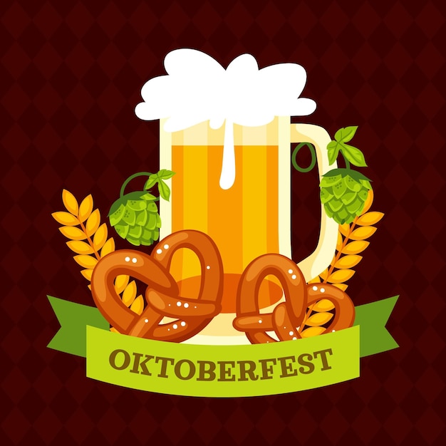 Flat oktoberfest illustration
