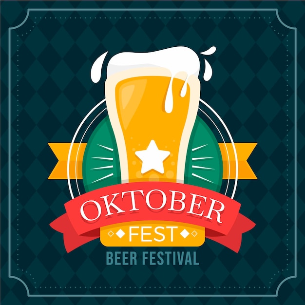 Vector flat oktoberfest illustration