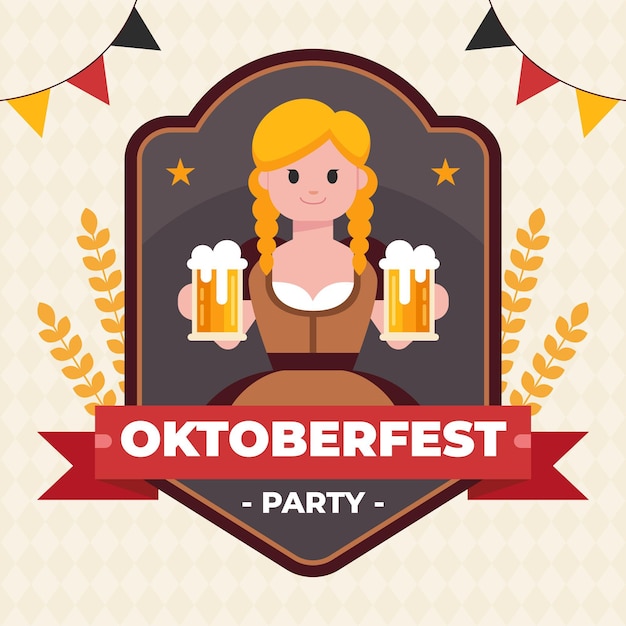 Illustrazione piatta dell'oktoberfest