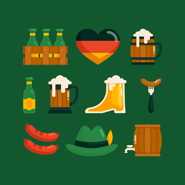 Vector flat oktoberfest illustration