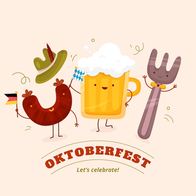 Vettore illustrazione piatta dell'oktoberfest