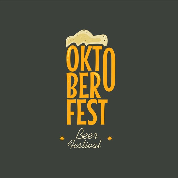 flat oktoberfest 텍스트 디자인 템플릿 터