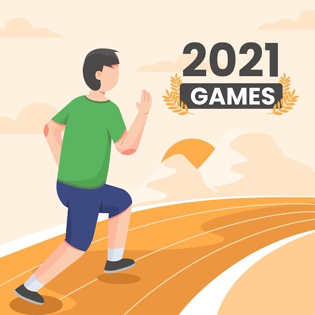 Illustrazione dei giochi olimpici piatti 2021