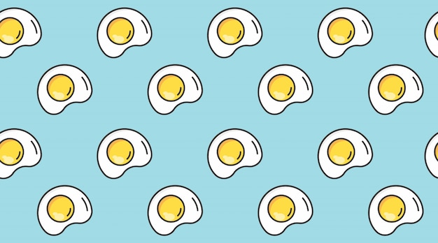 Flat omelet seamless pattern background vector