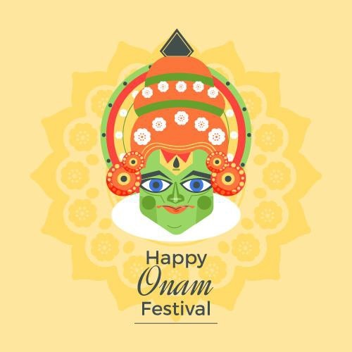 Flat onam festival with greeting