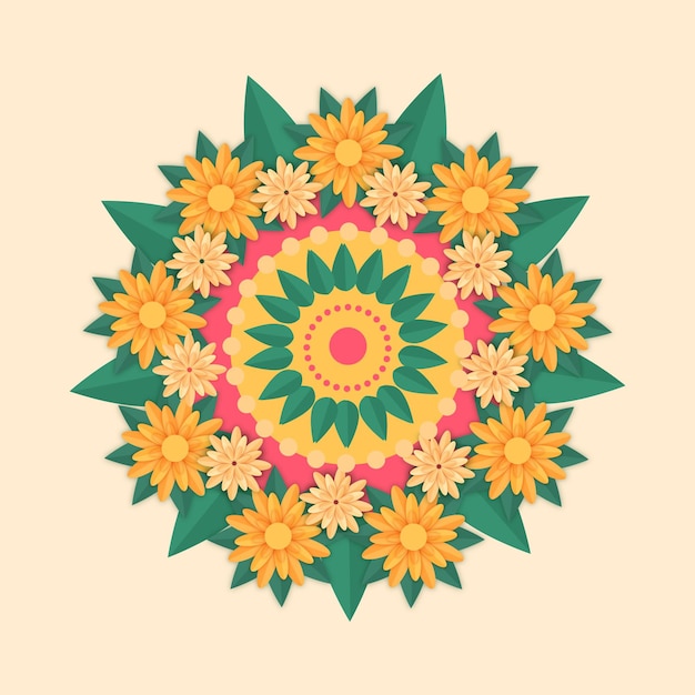 Vector flat onam florale decoratie