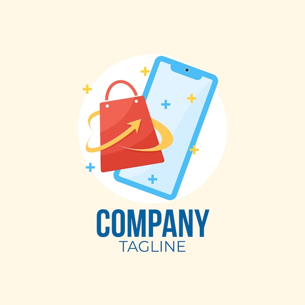 Vector flat online business logo template