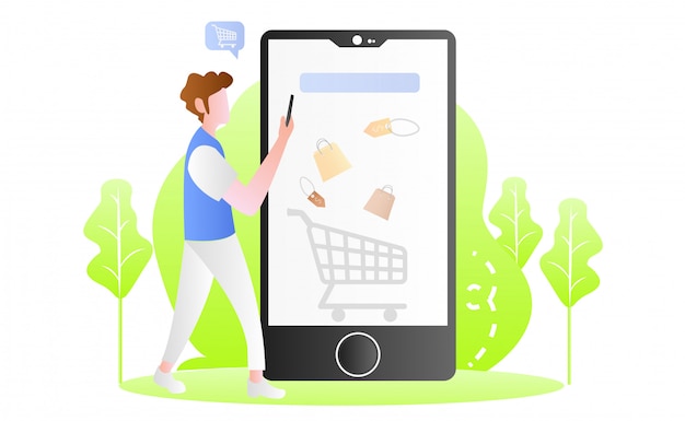 Vector flat online shopping illustration