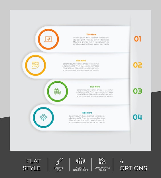 Flat option square infographic with paper effect concept for finance corporate Option infographic can be used for presentation brochure and marketing