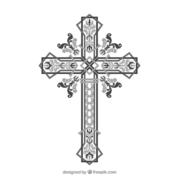 Vector flat ornamental cross