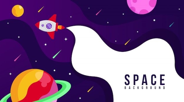 Vector flat outer space background