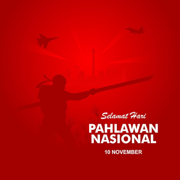 flat pahlawan heroes day concept