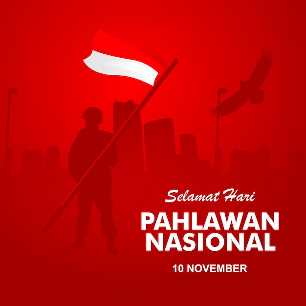 flat pahlawan heroes day concept