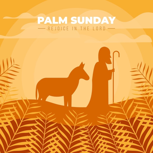 Vector flat palm sunday event