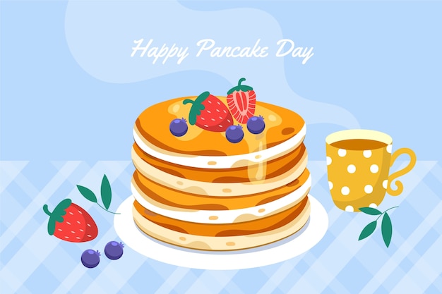 Illustrazione del giorno del pancake piatto