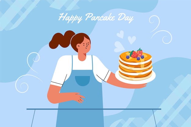 Illustrazione del giorno del pancake piatto